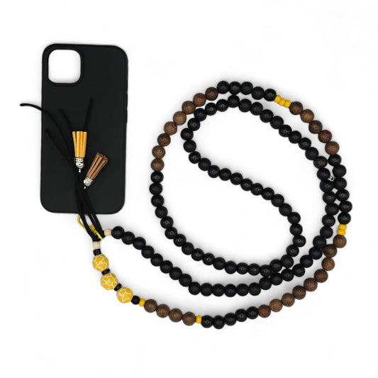 Collier motif giraffe avec étui noir