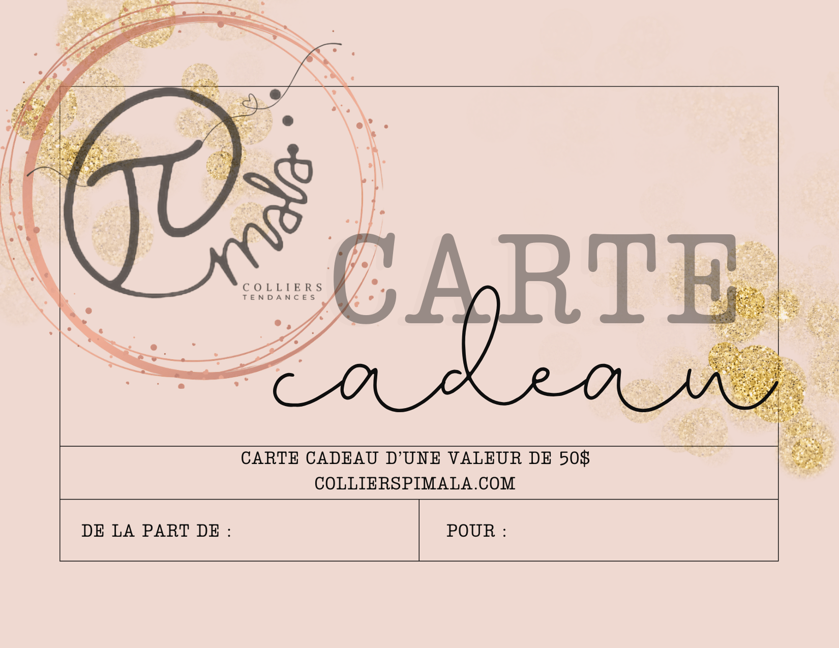 Colliers Pimala Gift Card - Colliers Pimala